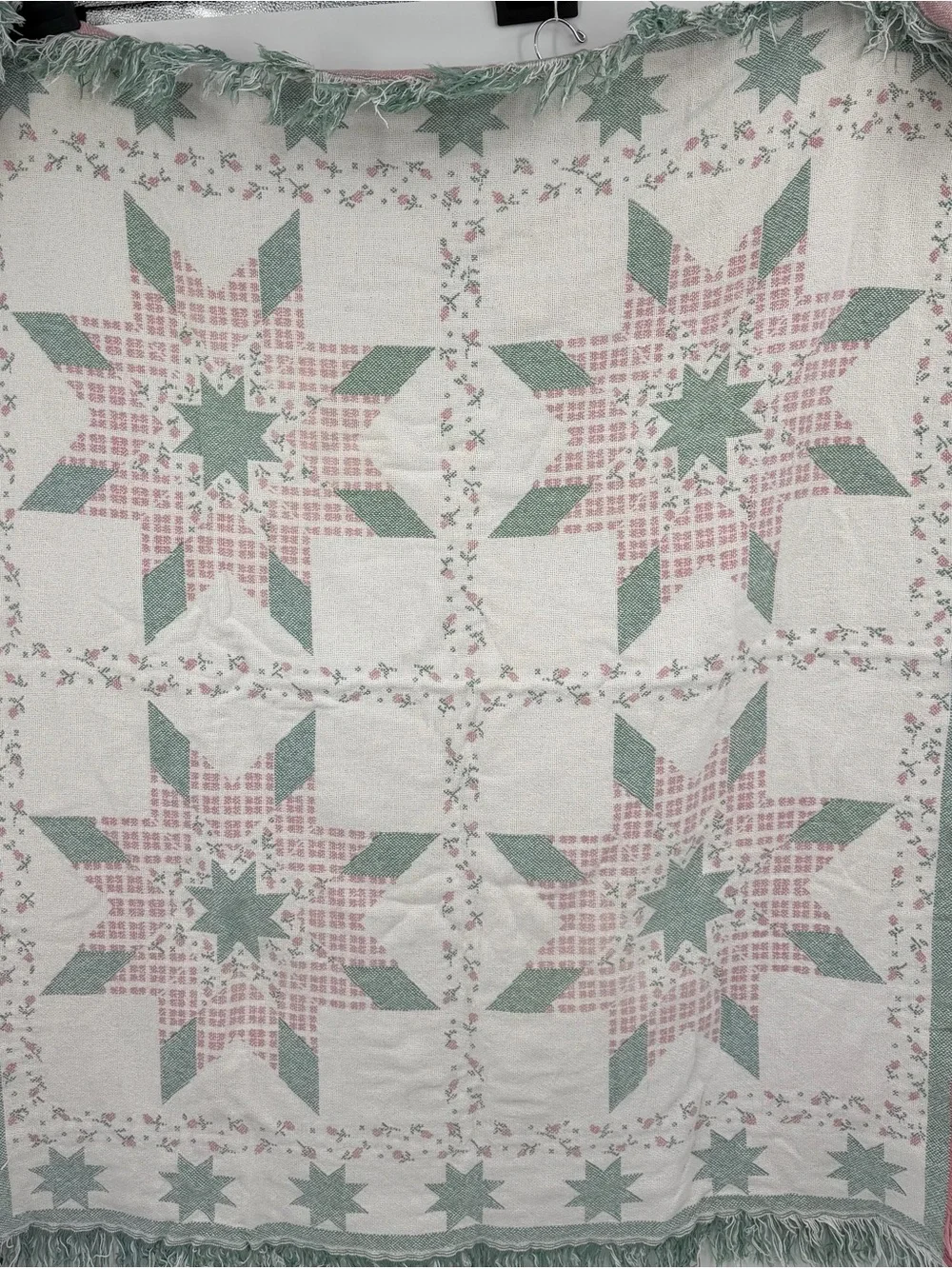 🌟 Reversible Star Quilt Woven Throw Blanket 🌟